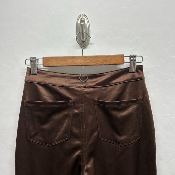 SKIMS Disco Leggings Sz S Shiny High Waist Cocoa Brown Glam Night Out Club wear - Picture 4 of 6
